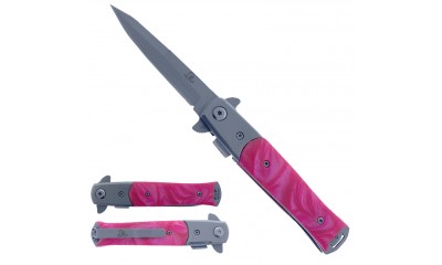 Falcon 7" Spring Assisted Knife w/ Faux Pink Marble Handle KS1106PK