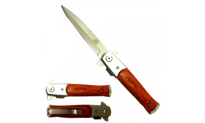 Falcon 7" Spring Assisted Knife w Wood Handle KS1106WD