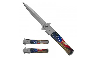 Falcon 8 3/4" US Flag Spring Assisted Knife KS1107SUF