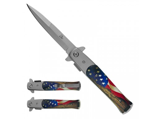 Falcon 8 3/4" US Flag Spring Assisted Knife KS1107SUF