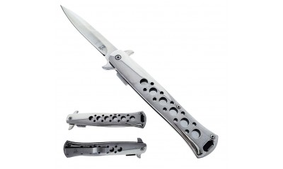Falcon 9" Overall Metal Spring Assisted Knife With Black Coating KS1109CH