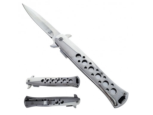Falcon 9" Overall Metal Spring Assisted Knife With Black Coating KS1109CH