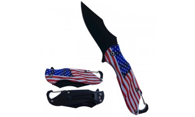 Falcon 6.5" Spring Assisted Pocket Knife US Flag KS11645UF