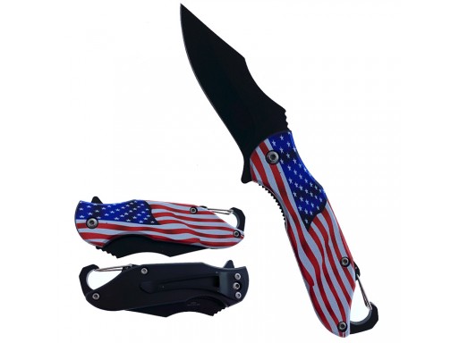 Falcon 6.5" Spring Assisted Pocket Knife US Flag KS11645UF