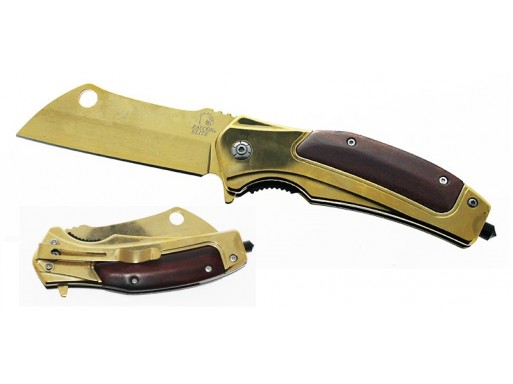 Falcon 8" Gold Blade Spring Assisted Knife KS13741GDWD