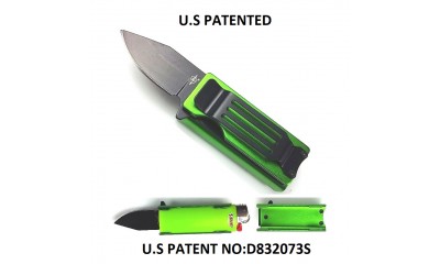 Falcon Spring Assisted Lighter Knife Green KS1516GN 