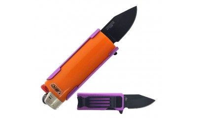 Falcon Spring Assisted Lighter Knife Purple KS1516PP