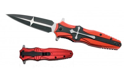 Falcon 8.5" Spring Assisted Knife-Red Cross KS1724RD