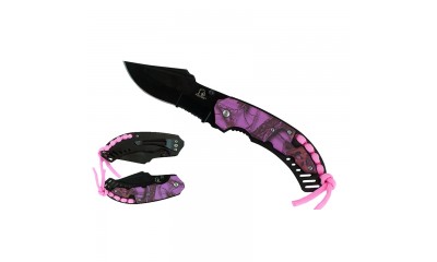 Falcon 8" Assisted Knife Camo ABS Handle & Paracord KS2847PP