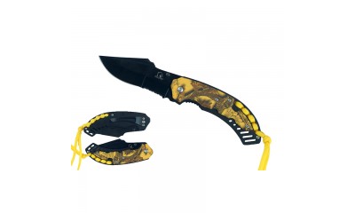 Falcon 8" Assisted Knife Camo ABS Handle & Paracord KS2847YL