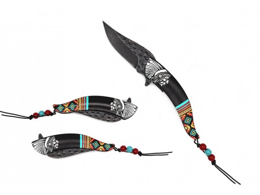 Falcon Native American Chief Spring Assisted Knife KS31237BK 