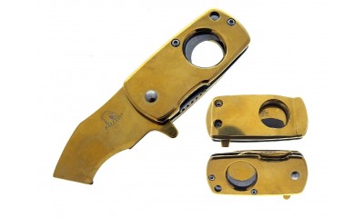 Falcon Spring Assisted Pocket Knife Cigar Cutter KS33217GD